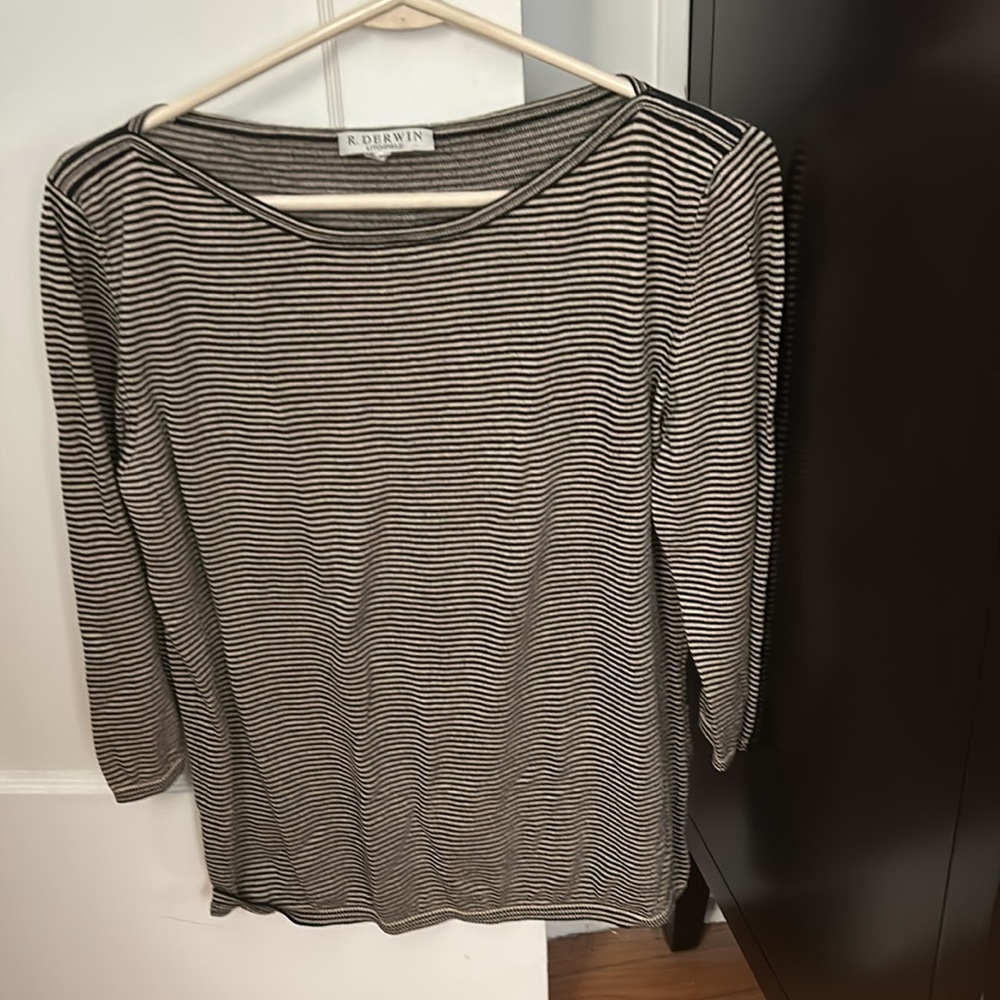 R. Derwin ITALY Boatneck thin Sweater 2/3 sleeves